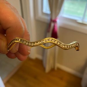 Gold and diamond bangle bracelet